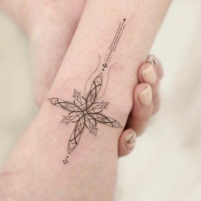 Trendy Wrist Tattoo Design
